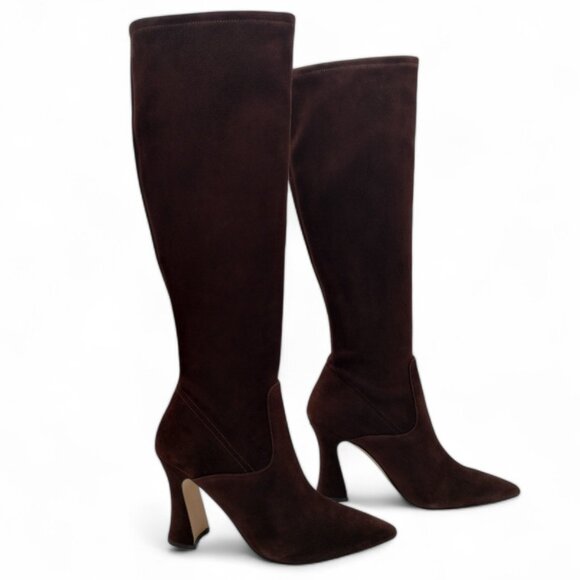 Coach Women's Size 8.5 Cece Maple Suede Pointed Toe Block Heel Tall Boots CN159 - Picture 9 of 16